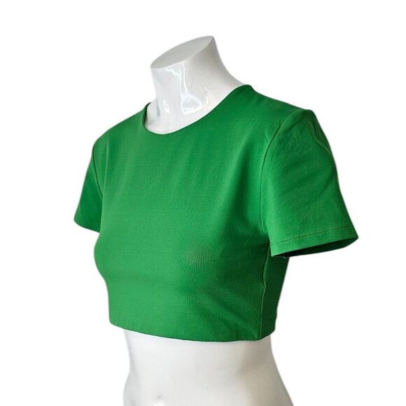 Aritzia Babaton Contour Super Cropped Short Sleeve T-Shirt, Green, Size Medium - Picture 4 of 7
